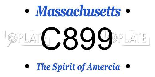 C899 Massachusetts License Plate