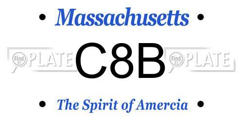 C8B Massachusetts License Plate