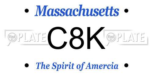 C8K Massachusetts License Plate