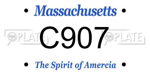 C907 Massachusetts License Plate