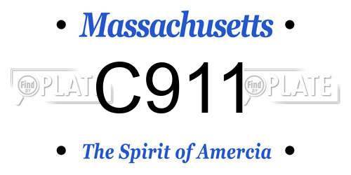 C911 Massachusetts License Plate