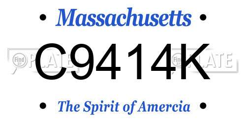 C9414K Massachusetts License Plate