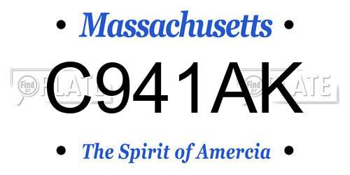C941AK Massachusetts License Plate