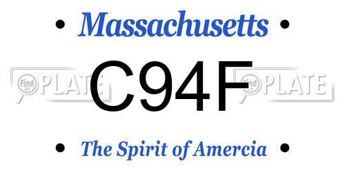 C94F Massachusetts License Plate