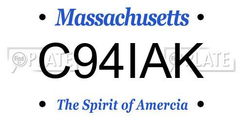 C94IAK Massachusetts License Plate