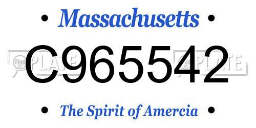C965542 Massachusetts License Plate