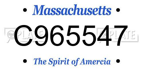 C965547 Massachusetts License Plate
