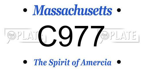 C977 Massachusetts License Plate