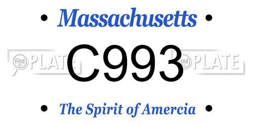 C993 Massachusetts License Plate
