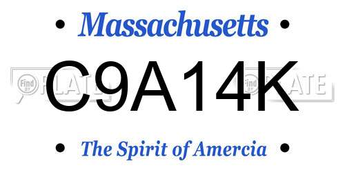 C9A14K Massachusetts License Plate
