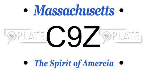 C9Z Massachusetts License Plate