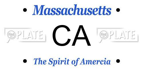 CA Massachusetts License Plate
