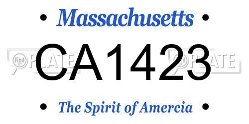 CA1423 Massachusetts License Plate