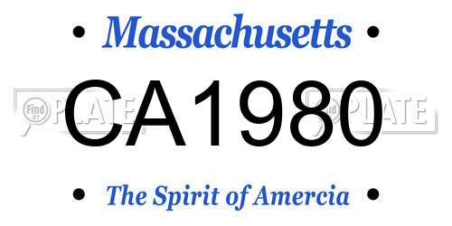 CA1980 Massachusetts License Plate