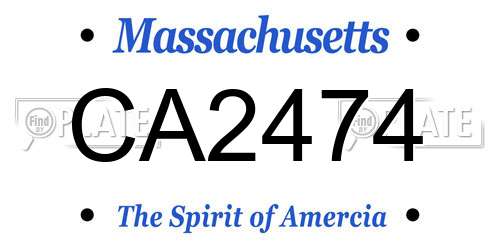 CA2474 Massachusetts License Plate