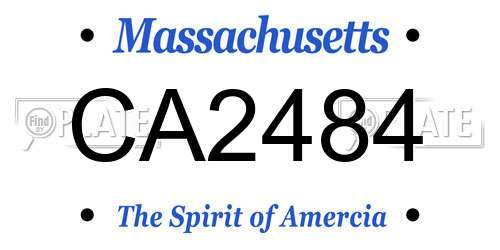 CA2484 Massachusetts License Plate
