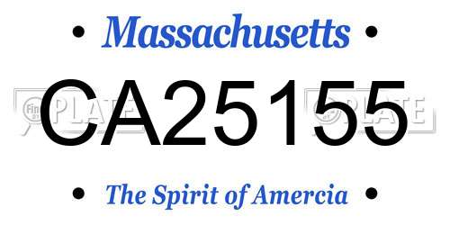 CA25155 Massachusetts License Plate