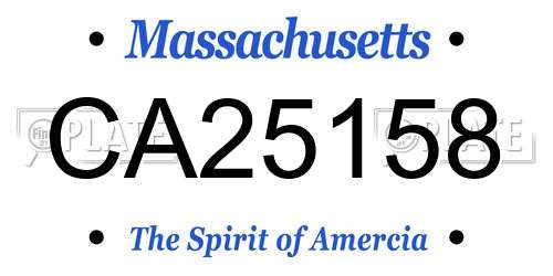 CA25158 Massachusetts License Plate