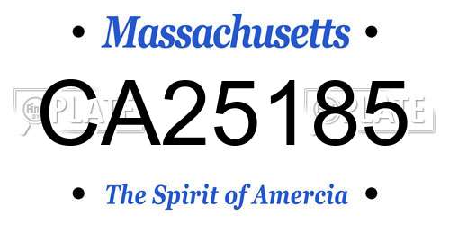 CA25185 Massachusetts License Plate
