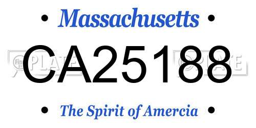 CA25188 Massachusetts License Plate