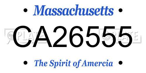 CA26555 Massachusetts License Plate