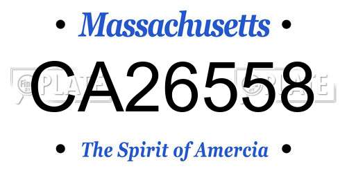 CA26558 Massachusetts License Plate