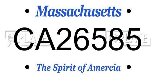 CA26585 Massachusetts License Plate
