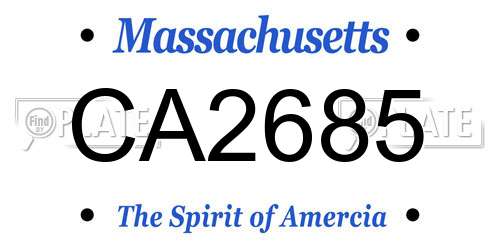CA2685 Massachusetts License Plate
