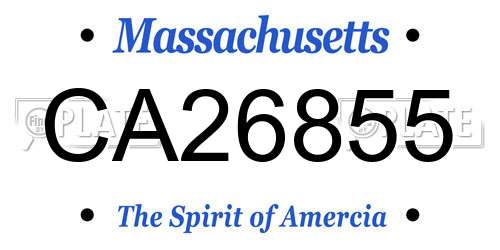 CA26855 Massachusetts License Plate
