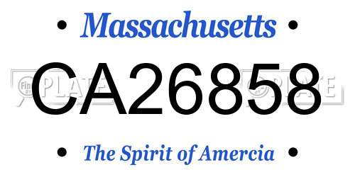 CA26858 Massachusetts License Plate