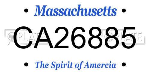 CA26885 Massachusetts License Plate