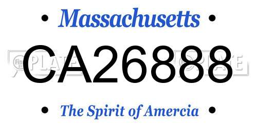 CA26888 Massachusetts License Plate