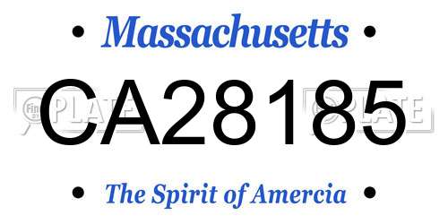 CA28185 Massachusetts License Plate