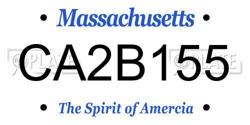 CA2B155 Massachusetts License Plate