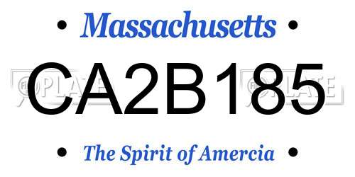 CA2B185 Massachusetts License Plate