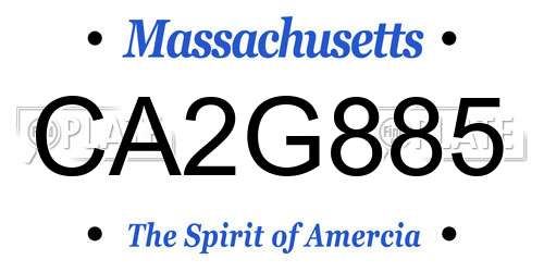 CA2G885 Massachusetts License Plate