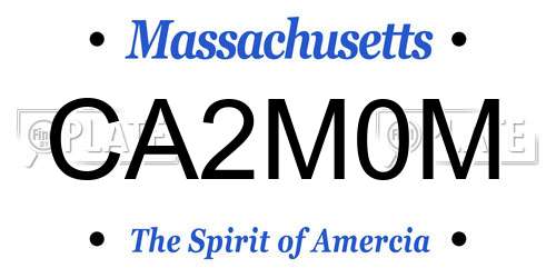 CA2M0M Massachusetts License Plate