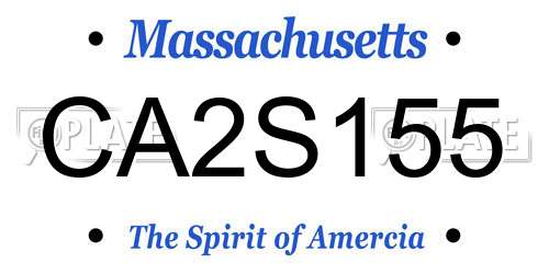 CA2S155 Massachusetts License Plate