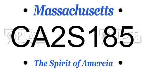 CA2S185 Massachusetts License Plate