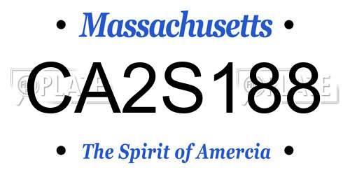 CA2S188 Massachusetts License Plate