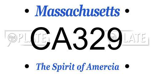 CA329 Massachusetts License Plate
