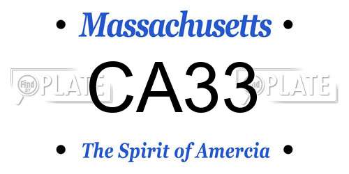 CA33 Massachusetts License Plate