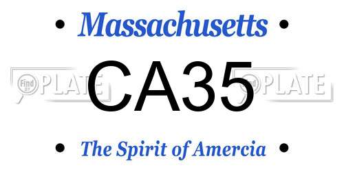 CA35 Massachusetts License Plate