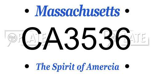 CA3536 Massachusetts License Plate