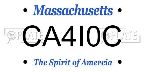 CA4I0C Massachusetts License Plate