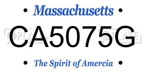 CA5075G Massachusetts License Plate