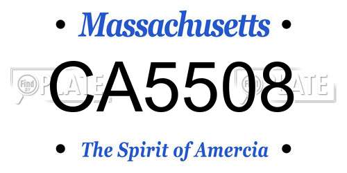 CA5508 Massachusetts License Plate