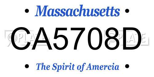 CA5708D Massachusetts License Plate