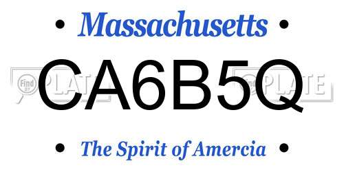 CA6B5Q Massachusetts License Plate
