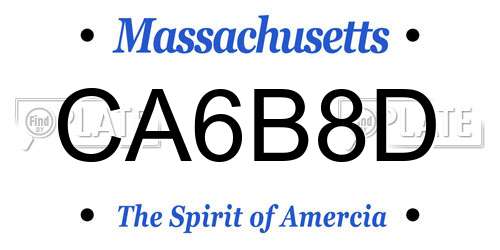 CA6B8D Massachusetts License Plate